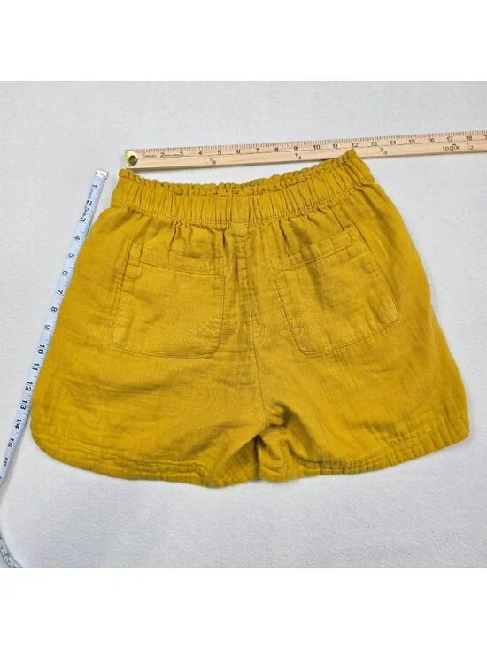 Old Navy Small Womens Yellow 100& Cotton Elastic Waist Shorts - Picture 4 of 4